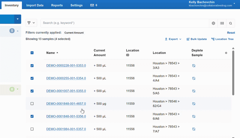 Bulk Inventory Actions: