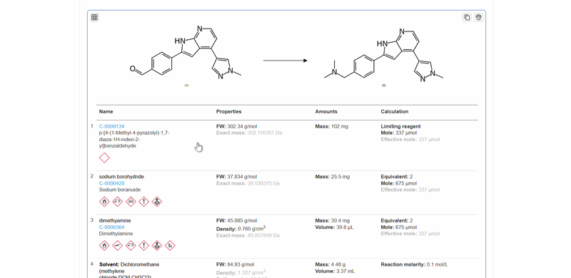 Assign roles to components in the stoichiometry table: 