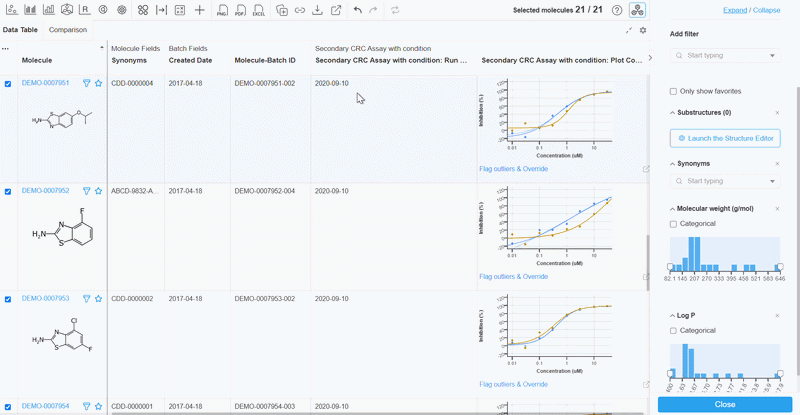 Set custom colors for curves in a Visualization session: