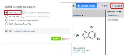 Option to export in xlsx format - New feature in CDD Vault ELN