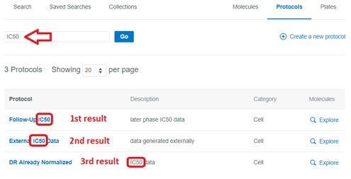 Protocol Index Page results sorted by query relevance-New feature on CDD Vault ELN