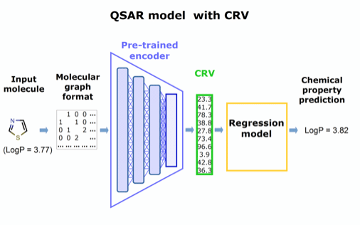 Figure 2. Concept for a QSAR model utilizing the pre-trained encoder extracted from the panel in Figure 1.