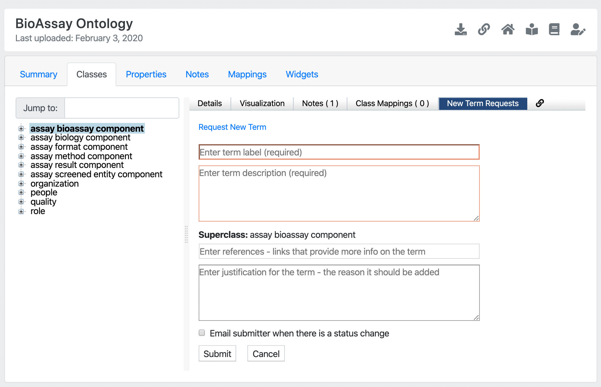 Screenshot of OntoloBridge in the NCBI BioPortal (link, requires login).