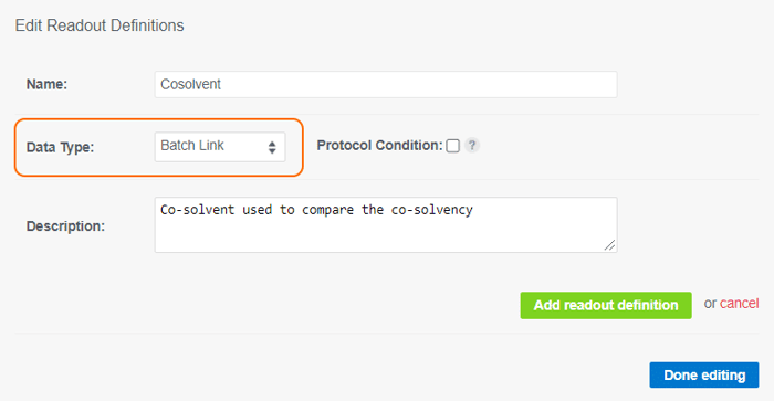 batch link readout definition