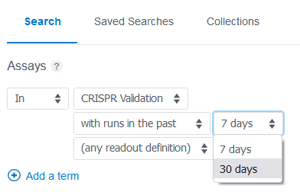 drop down menu for runs in the past
