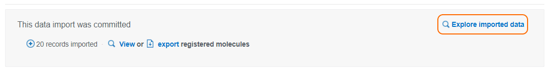 explore imported data button