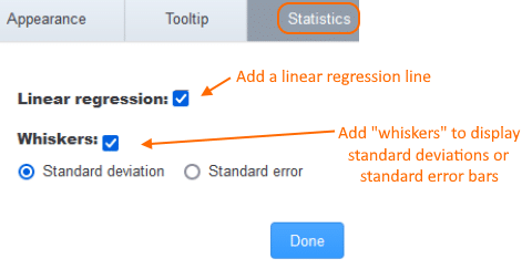 linear regression options