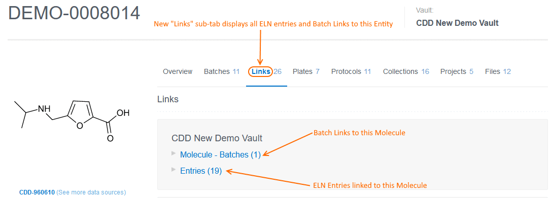 new “Links” sub-tab