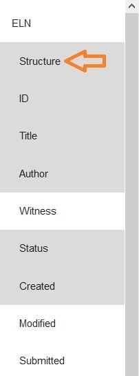 Screenshot of ELN display fields