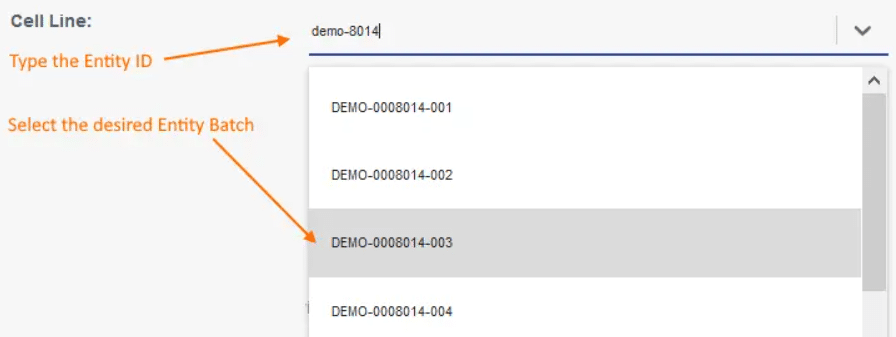 select entity to link to from dropdown menu