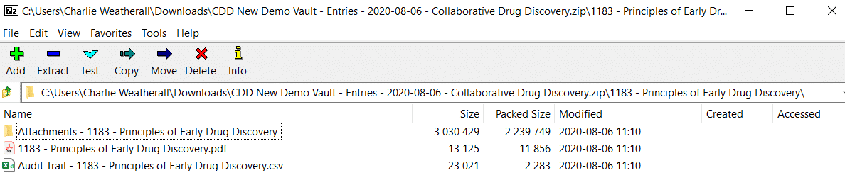screenshot of top level folders in zip file