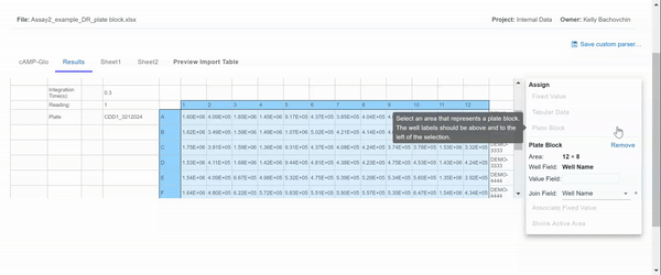Parse Subsections of Plate Block Data Separately