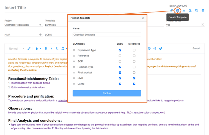 ELN templates