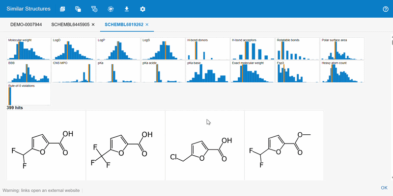 Export all DL similarity and bioisosteric suggestions at once:
