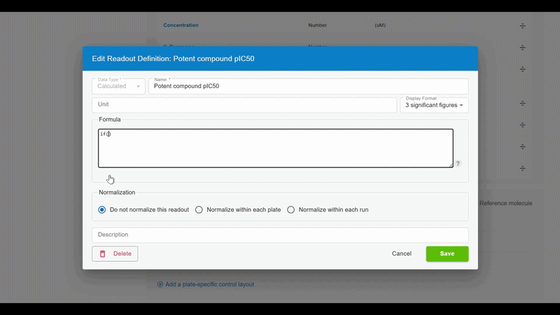 Create if/then/else calculated readouts: