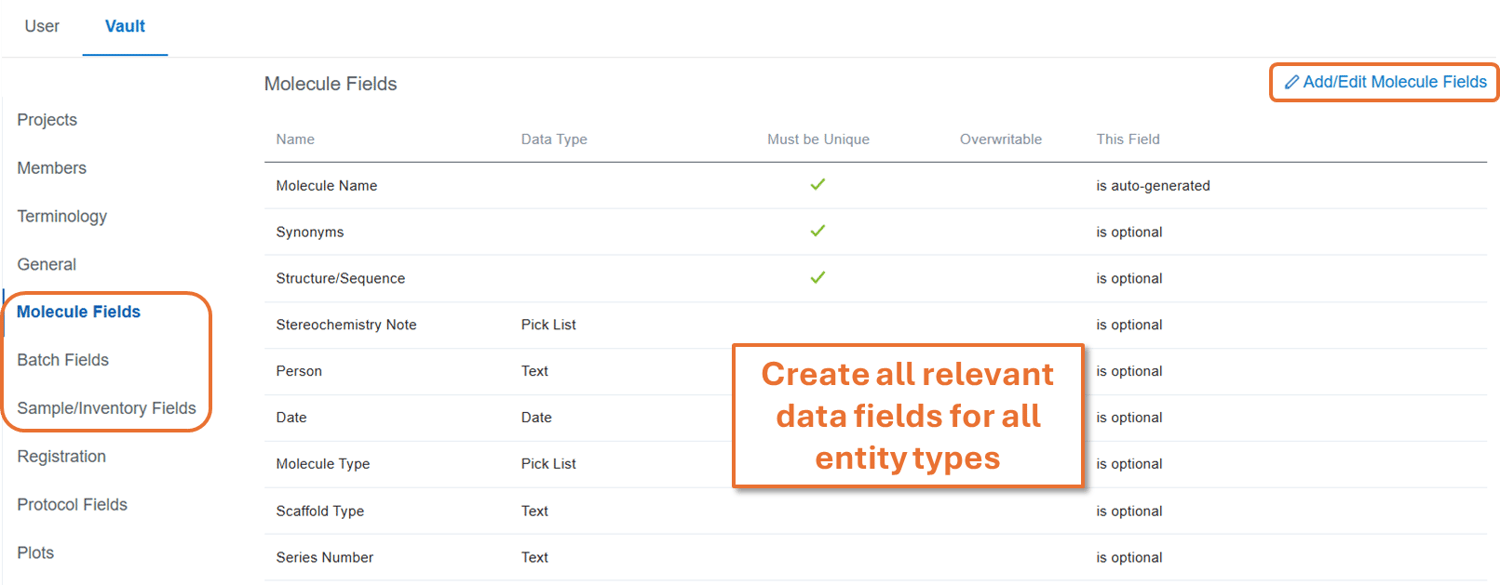  Molecule/Batch/Sample Fields 