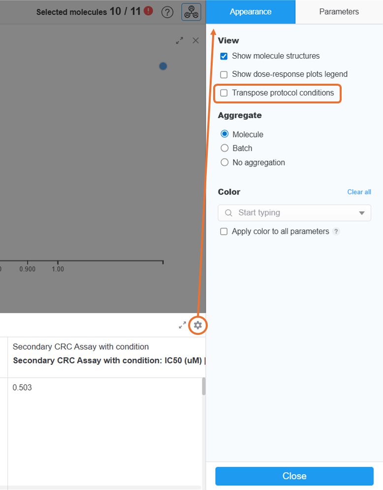 Transpose the Data Table by Condition: