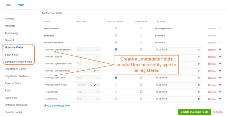 Prepare Vault Fields